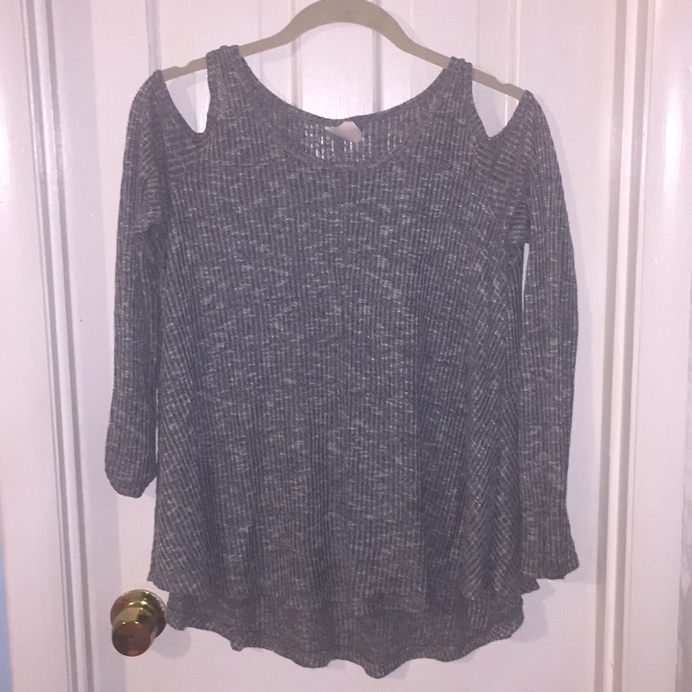 Grey Off Shoulder Top